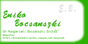 eniko bocsanszki business card